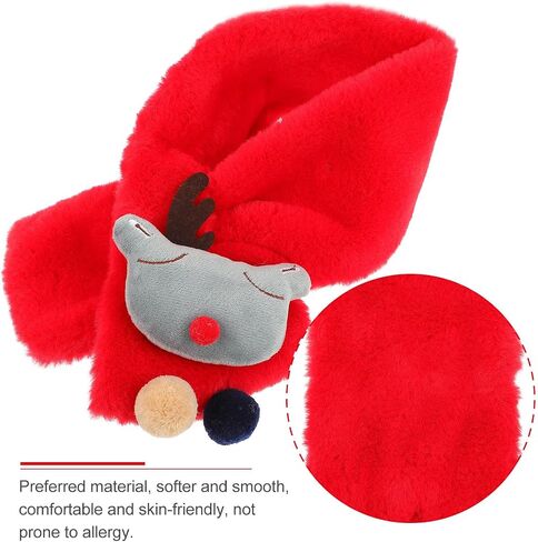 Winter Scarf with Elk Pattern for Christmas, Warm and Comfortable Polyester Neck Wrap, Lovely Red Scarf for Boys, Soft Touch Feeling for Occasions Random Color in Saudi Arabia