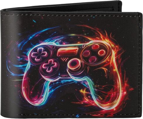 Boys Wallet for Teens, Cool Kids Wallet for Boys Ages 4-5-6-7-8-9-10-11-12-13-14-15-16, Leather Game Wallet with Coin Pocket ID Window for Teen Youth Guys Christmas Brithday Gifts in Saudi Arabia