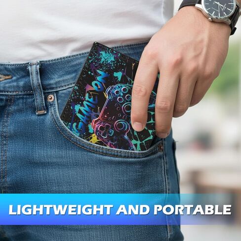 Boys Wallet for Teens, Cool Kids Wallet for Boys Ages 4-5-6-7-8-9-10-11-12-13-14-15-16, Leather Game Wallet with Coin Pocket ID Window for Teen Youth Guys Christmas Brithday Gifts in Saudi Arabia