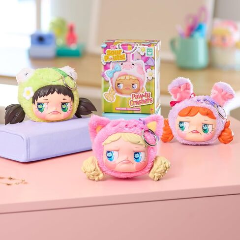 HAPPY HAUL Sour Pouts Paw-ty Crashers Vinyl Plush Clip-Ons, Vinyl-Faced Plush Clip-On Blind Box Collectible Toy, Short-Run Drop, 3-Inch Stuffed Toy, Ages 8 and up in Saudi Arabia