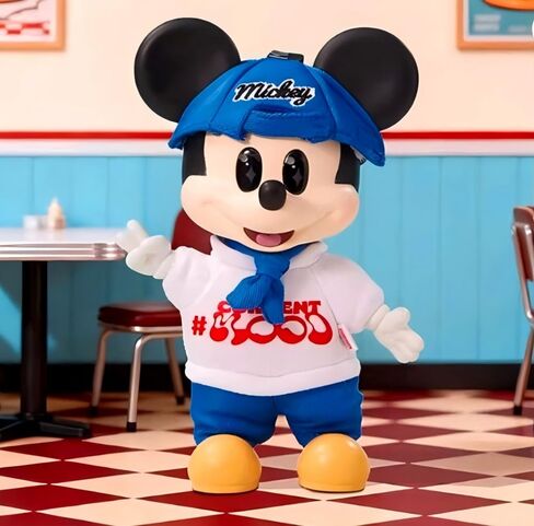 MINISO Disney Mickey OOTD Series Vinyl & Plush Blind Box، شخصيات مجسمة ألعاب قابلة للتجميع، سلسلة مفاتيح ديزني ميكي قطيفة لمقتنيات هدايا مفاجآت عيد الميلاد (واحدة عشوائية) in Kuwait