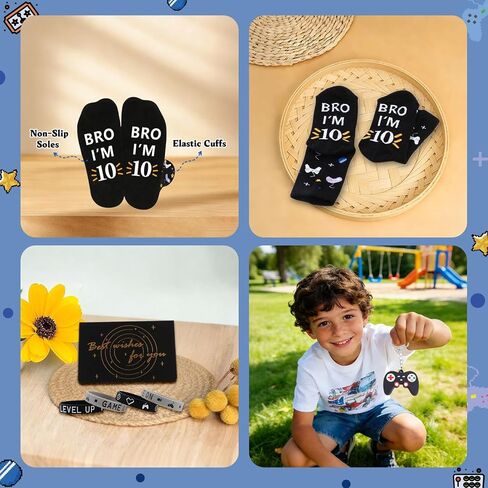 10 Year Old Boy Gifts, Gifts for 10 Year Old Boys, Cool 10th Birthday Gift Ideas for Boys, Game Theme LEVEL 10 UNLOCKED Water Bottle Baseball Cap Socks Bag Keychain Wristbands for Son Nephew Grandson in Saudi Arabia