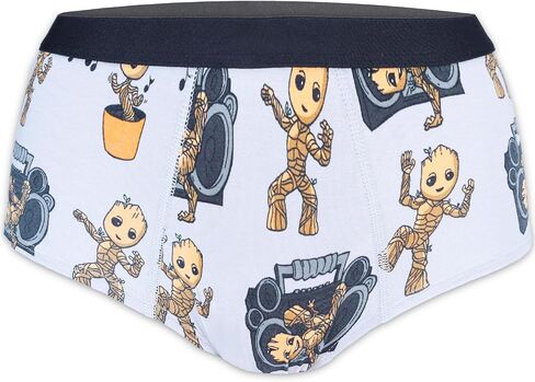 مجموعة الملابس الداخلية Marvel Guardians of the Galaxy MeUndies Groot للنساء مع سراويل داخلية قصيرة كبيرة عالية الخصر للمراهقين، للنساء بالإضافة إلى أزرار متعددة الألوان in Kuwait