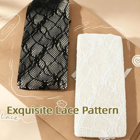 2Pcs Gothic Black White Lace Fingerless Arm Sleeves, Lolita Bow Mesh Gloves for Women, Y2k Arm Warmers for Wedding Prom Cosplay Daily Wear in Saudi Arabia