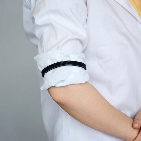 6 Pcs Sleeve Garters for Women Men, Elastic Anti-Slip Shirt Sleeve Holders, Stretchy Metal Arm band for Cuff Keeping in Kuwait