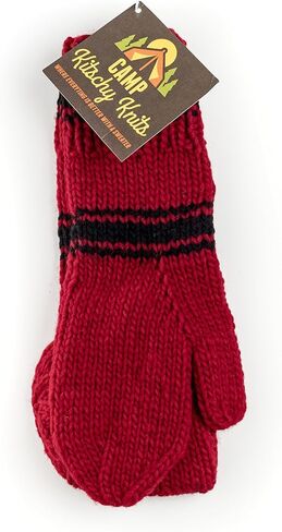 Red Black Striped Beer Mitten Set Wool Tailgating Mitten Pair Glove in Kuwait