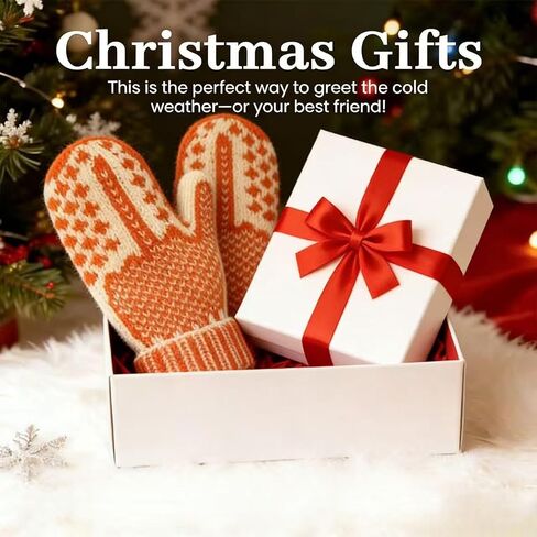 قفازات الشتاء المحبوكة من The Naughty List - مريحة مع تفاصيل سرية مرحة، هدية شتوية دافئة وممتعة in Kuwait