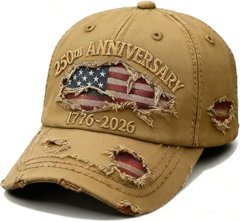250 Anniversary USA Hat Adjustable Embroidered 250th Anniversary Patriotic Retro Denim Hat Baseball Caps in Kuwait