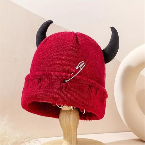 Outsider Fashion Hole Pattern Acrylic Thread Hat with Pliable Ear Canopies Insulated Warm Hat for Men Women Snow Sports in Kuwait