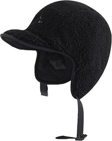PURFUN Men Women Reversible Ski Cap with Visor&Ear Flaps, Winter Warm Fleece Baseball Cap Running Cycling Hunting Trapper Hat in Saudi Arabia