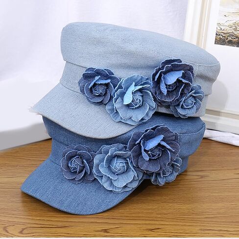 Newsboys Hat with 3D Flower Women Girl Korean Hat Outdoor Street Shopping Hat Women Painter Hat in Saudi Arabia