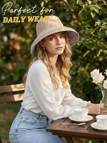 2026 Women Reversible Bucket Hat Wide Brim UV Protection Summer Sun Hats UPF 80+ Foldable Outdoor Vacation Beach Cap in Saudi Arabia