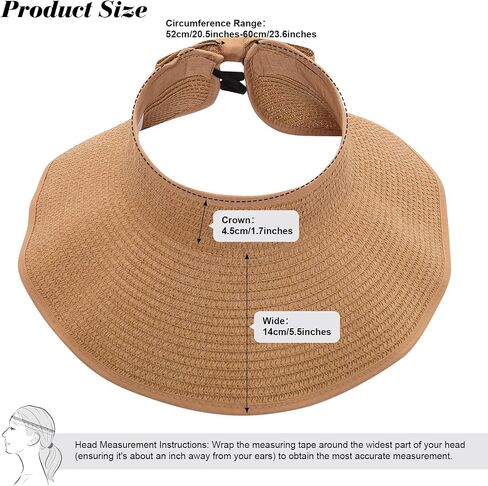 Fumwase Sun Visors for Women Straw Beach Hat Foldable Straw Wide Ponytail Summer Hats Adjustable Cooling Summer Cap in Kuwait