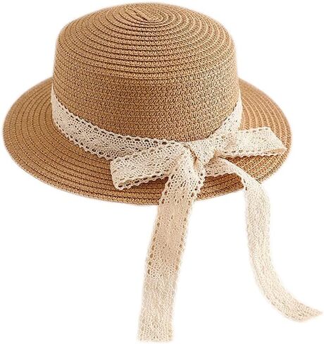 Summer Breathable Straw Hat Sun UV Protection Bowknot Wide Brim Breathable Beach Visor Hats in Saudi Arabia