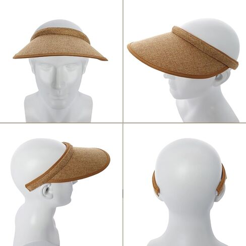 4 Pcs Wide Brim Sun Visor Hat UV Protection Golf Visor with Clip for Sports Travel Outdoor Beach Summer Women in Saudi Arabia