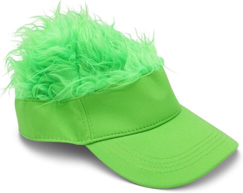 Novelty Hair Visor – Funny Wig Hat for Men & Women, Hilarious Sun Visor with Fake Hair in Kuwait