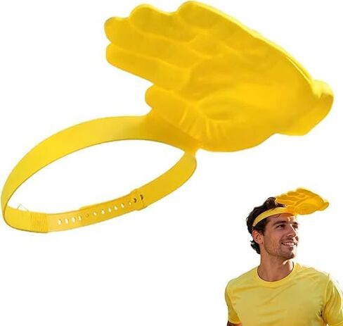 Hand Sun Visor for Women and Men, Funny Hands-Free Palm Shaped Sun Hat, Instant UV Protection Headband Visor for Beach Music Festivals and Outdoor Parties Yellow in Saudi Arabia