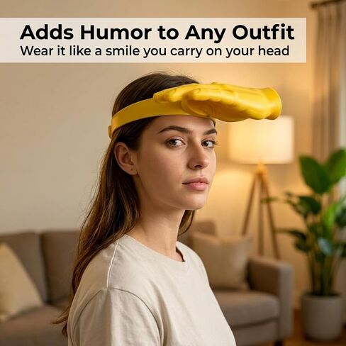 Hand Sun Visor for Women and Men, Funny Hands-Free Palm Shaped Sun Hat, Instant UV Protection Headband Visor for Beach Music Festivals and Outdoor Parties Yellow in Saudi Arabia