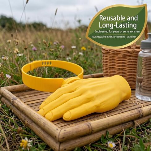 Hand Sun Visor for Women and Men, Funny Hands-Free Palm Shaped Sun Hat, Instant UV Protection Headband Visor for Beach Music Festivals and Outdoor Parties Yellow in Saudi Arabia