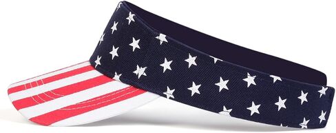 2 Pack American Flag Sun Visor for Women Men, Adjustable USA Patriotic Cap for Golf Fourth of July in Saudi Arabia