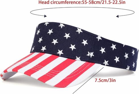 2 Pack American Flag Sun Visor for Women Men, Adjustable USA Patriotic Cap for Golf Fourth of July in Saudi Arabia