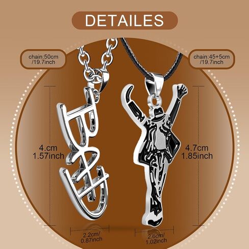 AICase for 2 Pack Michael Gifts Inspired Necklace Shirt Costume Glove Outfit cd Vinyl Poster Sticker jacket Merchandise Memorial Collection Gifts for Fans Birthday in Kuwait