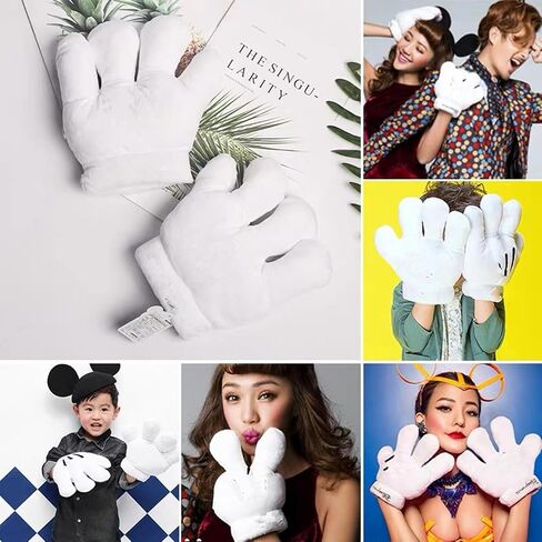 Mouse Cartoon Hand Gloves Costume Adults - Giant White Puffy Hands Character Costumes Accessories, Halloween Gloves for Party Birthday Role Playing Costumes in Saudi Arabia