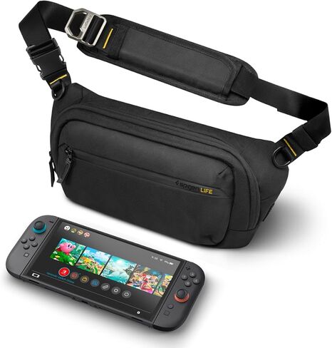 Spigen Life KD410 Klasden 5.5L EDC Sling Bag Shoulder Bag for Everyday Use, Carrying Case Bag Storage for Nintendo Switch, Steam Deck, PS Portal, ROG Ally, Lenovo LegionGo, MSI Claw, iPad Mini - Black in Saudi Arabia