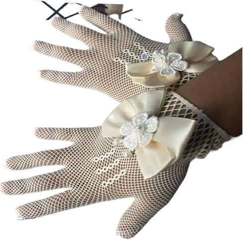 2 Pairs Wedding Gloves For Mesh Evening Holiday Accessories With A Birthday Bow Suitable for weddings in Saudi Arabia