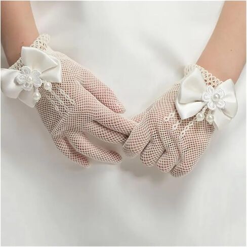 2 Pairs Wedding Gloves For Mesh Evening Holiday Accessories With A Birthday Bow Suitable for weddings in Saudi Arabia