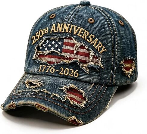 USA 250th Anniversary Distressed Casual Cap,250 Anniversary USA hat 1776-2026 Commemorative Baseball Cap,Traditional American Tribute Hat Gift Honoring Veterans & Patriots Blue in Saudi Arabia