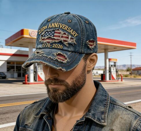 USA 250th Anniversary Distressed Casual Cap,250 Anniversary USA hat 1776-2026 Commemorative Baseball Cap,Traditional American Tribute Hat Gift Honoring Veterans & Patriots Blue in Saudi Arabia