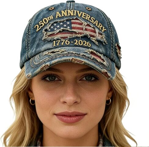 USA 250th Anniversary Distressed Casual Cap,250 Anniversary USA hat 1776-2026 Commemorative Baseball Cap,Traditional American Tribute Hat Gift Honoring Veterans & Patriots Blue in Saudi Arabia