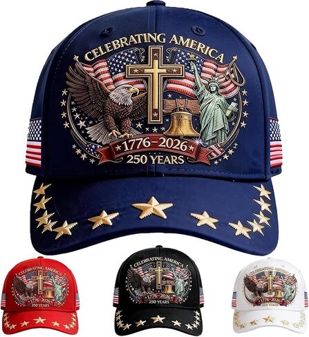 250 Anniversary USA Hat,Embroidered Adjustable Patriotic Baseball Cap,250th Anniversary Eagle Liberty Cross Cap for Adult in Saudi Arabia