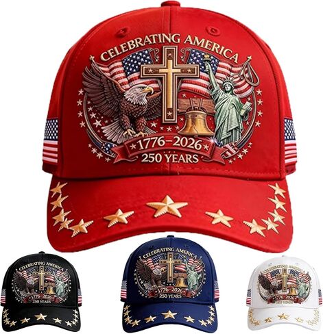 250 Anniversary USA Hat,Embroidered Adjustable Patriotic Baseball Cap,250th Anniversary Eagle Liberty Cross Cap for Adult in Saudi Arabia