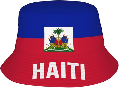 Haiti Flag Bucket Hat Printed Hats Soccer Fan Supporter Cheer Team Caps Fans Gifts Multi in Kuwait