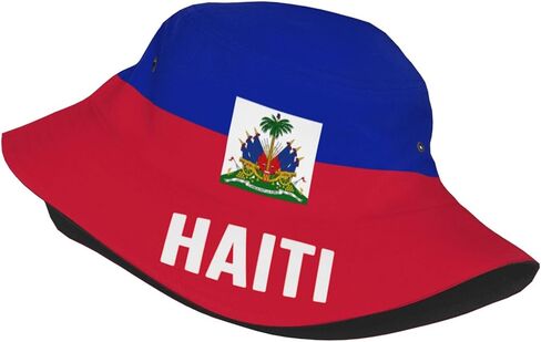 Haiti Flag Bucket Hat Printed Hats Soccer Fan Supporter Cheer Team Caps Fans Gifts Multi in Kuwait