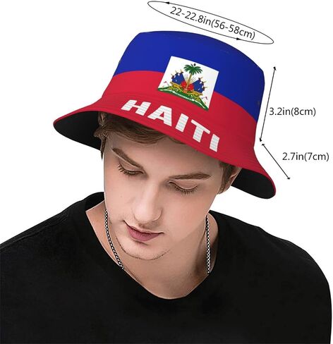 Haiti Flag Bucket Hat Printed Hats Soccer Fan Supporter Cheer Team Caps Fans Gifts Multi in Kuwait