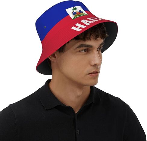 Haiti Flag Bucket Hat Printed Hats Soccer Fan Supporter Cheer Team Caps Fans Gifts Multi in Kuwait