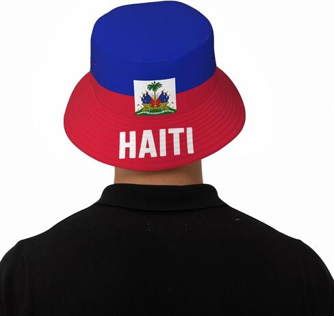 Haiti Flag Bucket Hat Printed Hats Soccer Fan Supporter Cheer Team Caps Fans Gifts Multi in Kuwait