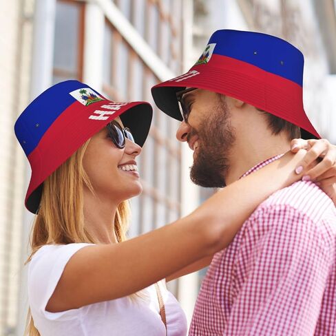 Haiti Flag Bucket Hat Printed Hats Soccer Fan Supporter Cheer Team Caps Fans Gifts Multi in Kuwait
