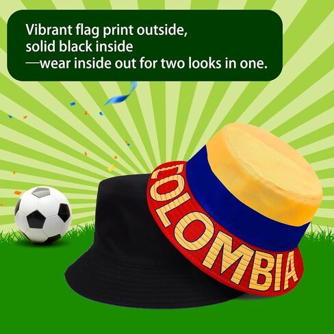 2026 World Cup Fans Cheer and Support National Flag Pattern Fisherman Bucket Hat, Football Cap Souvenir in Saudi Arabia