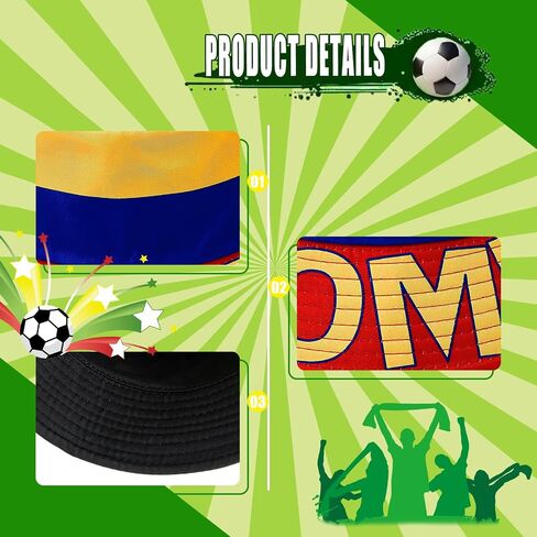 2026 World Cup Fans Cheer and Support National Flag Pattern Fisherman Bucket Hat, Football Cap Souvenir in Saudi Arabia