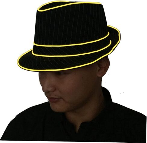 LED Hat Flashing Disco Top Hat Party Hats Jazz Hat LED Jazz Cap Mens Fedora Hats Trendy Hats in Kuwait