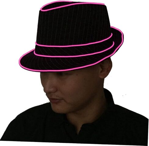LED Hat Flashing Disco Top Hat Party Hats Jazz Hat LED Jazz Cap Mens Fedora Hats Trendy Hats in Kuwait