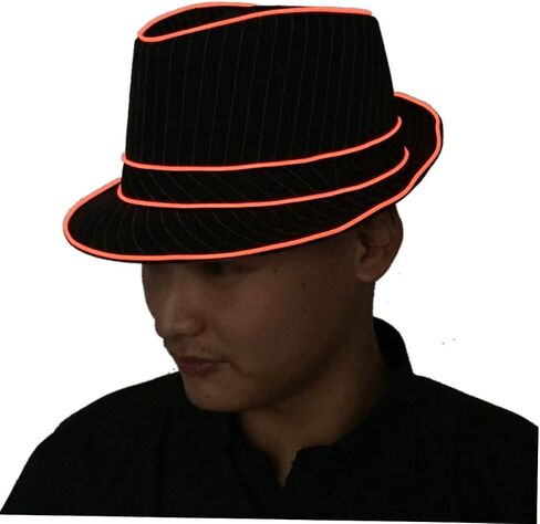 LED Hat Flashing Disco Top Hat Party Hats Jazz Hat LED Jazz Cap Mens Fedora Hats Trendy Hats in Kuwait