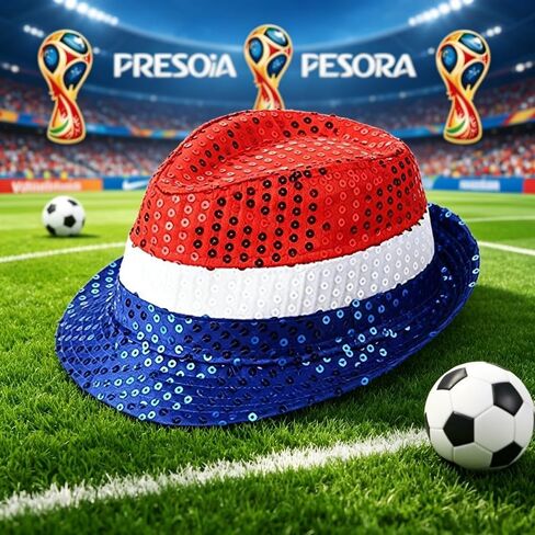 4th of July Sequin Hats Red White Blue Fedora Hats Unisex Patriotic Bucket Hat for Independence Day Memorial Day Party Accessories in Kuwait
