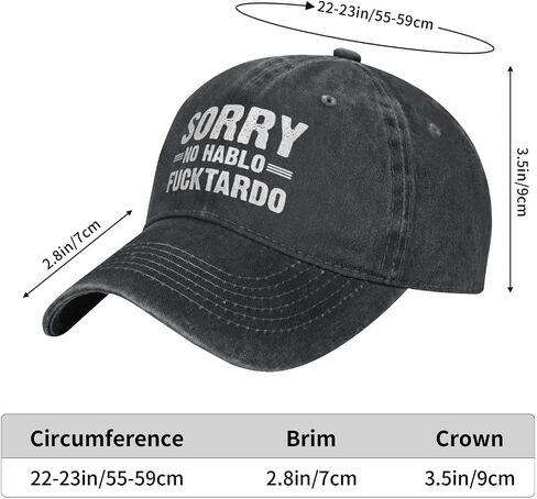 Sorry-No-Hablo-Fuctardo-Gag Gifts Funny Sarcastic Novelty Gifts Hat Men Hat Baseball Dad Hat Women Men Golf Cap Hat in Kuwait