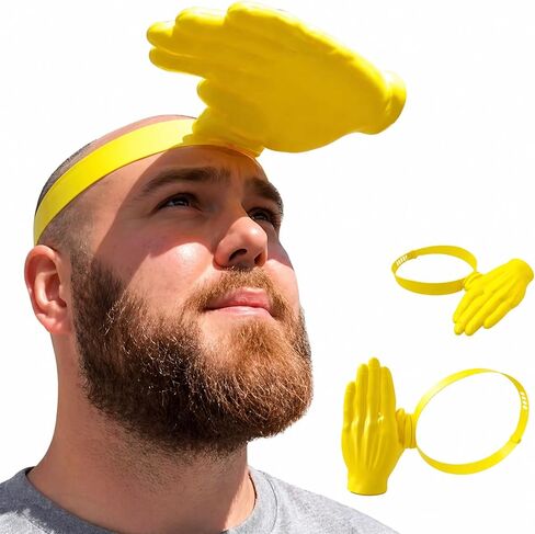 Novelty Sun Hat, Funny Hand Shaped Sun Hat for Women and Men, UV Protection for Beach, Pool, Vacation, Party Yellow in Kuwait