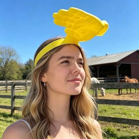 Novelty Sun Hat, Funny Hand Shaped Sun Hat for Women and Men, UV Protection for Beach, Pool, Vacation, Party Yellow in Kuwait